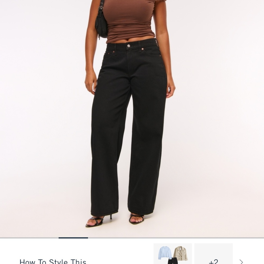 Abercrombie & Fitch Black Wide Leg Jeans